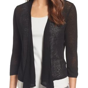 100% Linen Gray Cardigan Size Small.